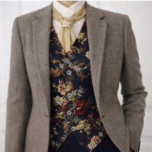 VTG 80s 90s Cricketeer for Nordstrom Brown Wool Glen Plaid Blazer, Size 6